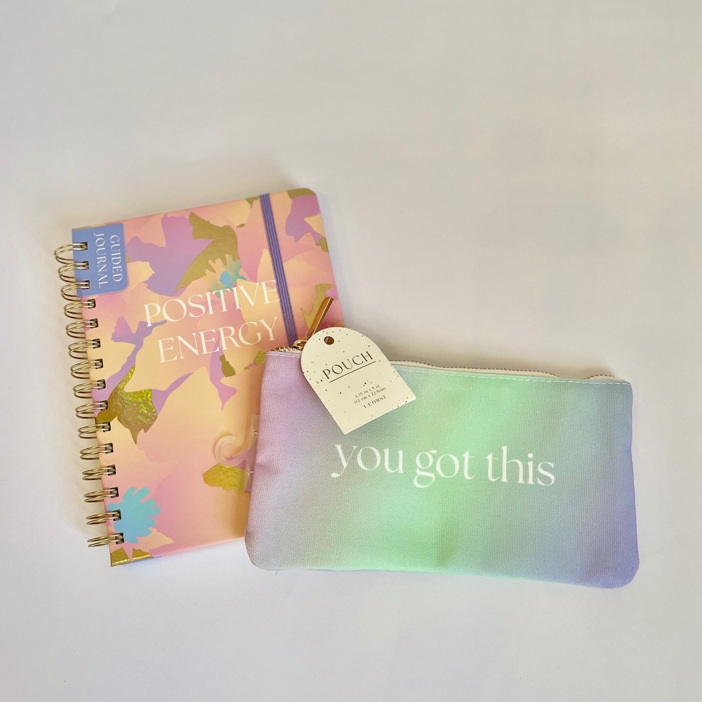 Spritz Positive Energy Guided Journal and You Got This Pouch Set Pastel‎ Floral